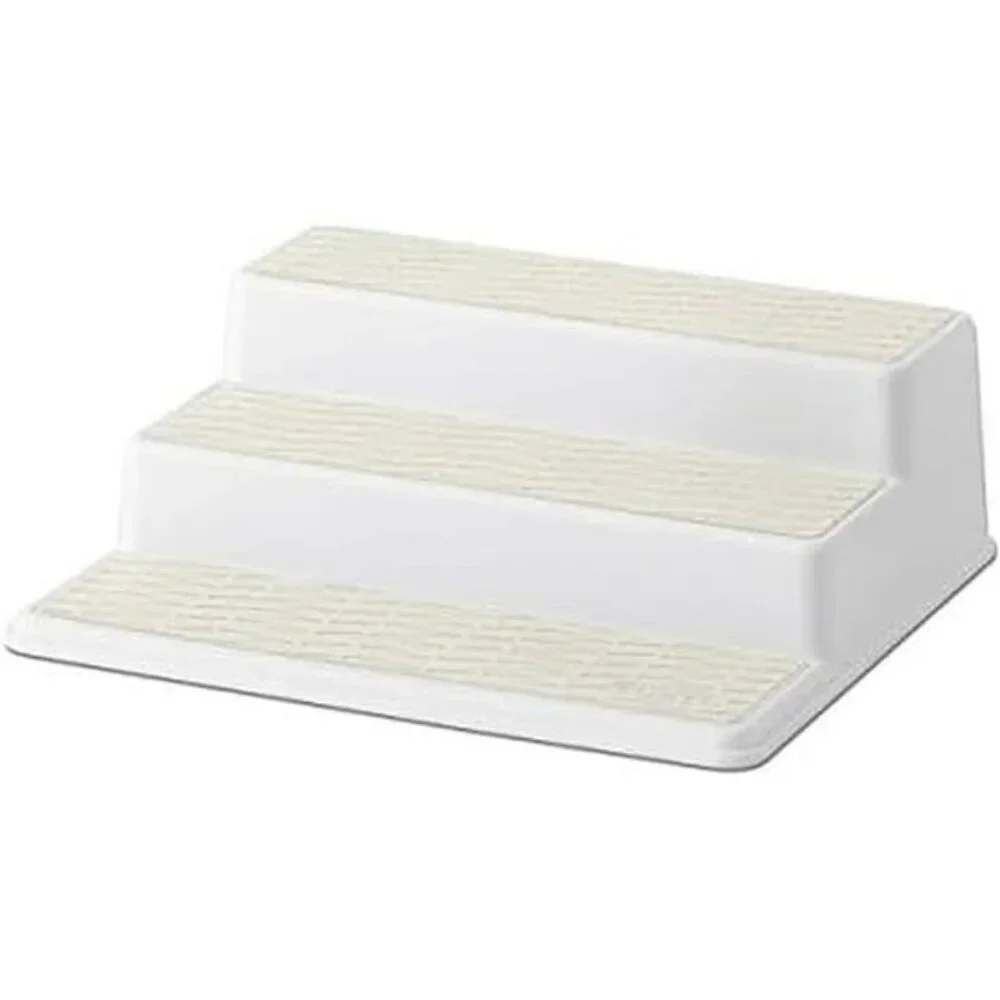 3 tier spice rack organizer kitchen cabinet pantry shelf storage cream plastic